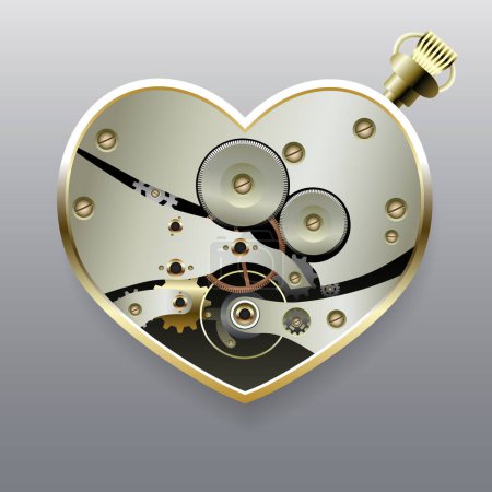 Téléchargez les illustrations : Rendement 3D d'un coeur métallique - en licence libre de droit