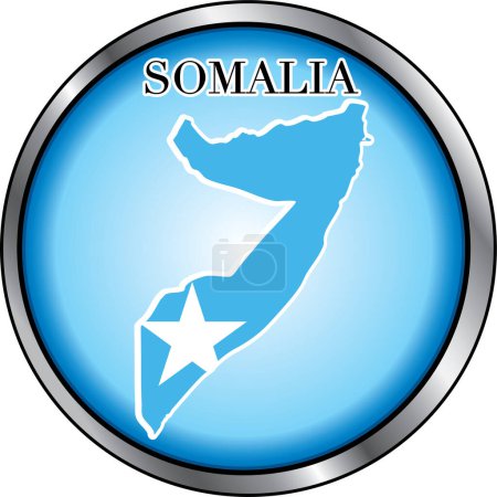 Téléchargez les illustrations : Somalie Bouton rond illustration vectorielle - en licence libre de droit