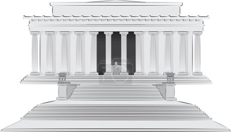 Ilustración de 3 d renderizado del edificio del banco - Imagen libre de derechos