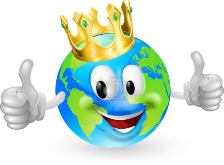 Téléchargez les illustrations : La terre du monde et une illustration de couronne - en licence libre de droit