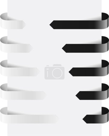 Ilustración de Conjunto de cintas negras con fondo blanco - Imagen libre de derechos