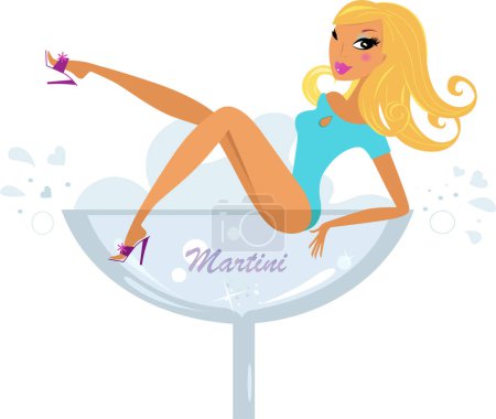 Illustration for Girl in the cocktail - Royalty Free Image