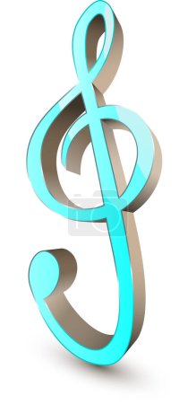 Illustration for 3d symbol of the music key - Royalty Free Image