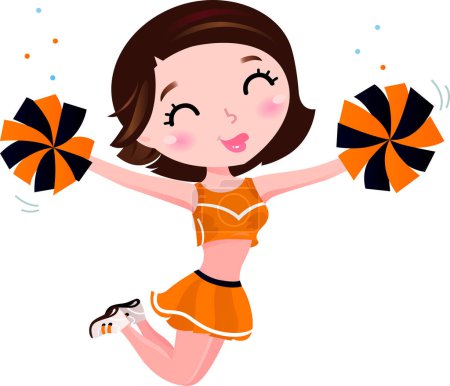 Illustration for Cartoon illustration of a girl during the dance - Royalty Free Image