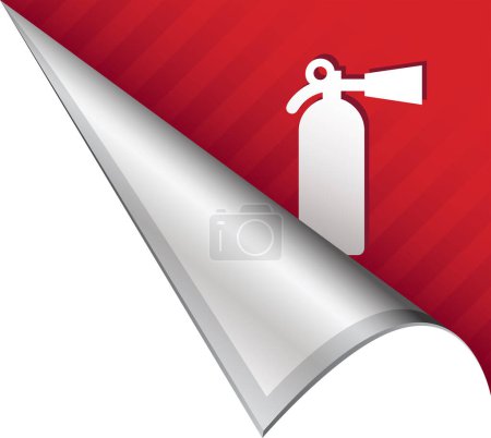 Téléchargez les illustrations : Illustration de l'autocollant extincteur en rouge et blanc - en licence libre de droit