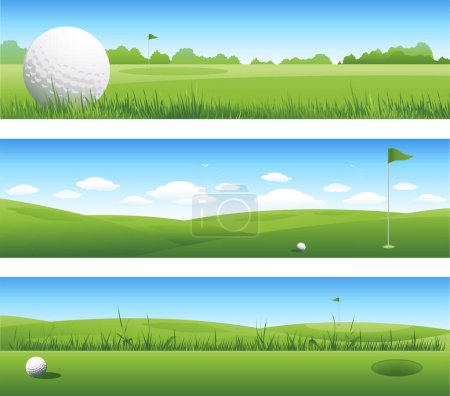 Illustration for Golf ball in field - Royalty Free Image