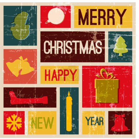 Téléchargez les illustrations : Joyeux Noël et bonne année conception de carte - en licence libre de droit