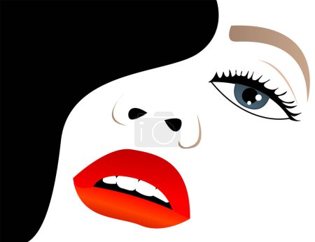 Illustration for Vector illustration of a beautiful woman face. - Royalty Free Image