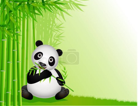 Illustration for Panda in a bamboo forest - Royalty Free Image