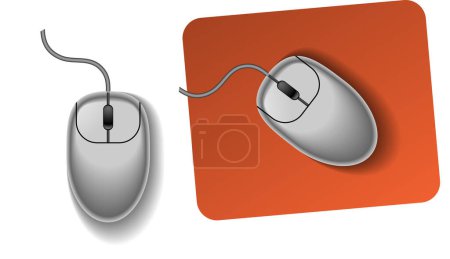 Ilustración de Dos ratones de ordenador sobre fondo blanco - Imagen libre de derechos