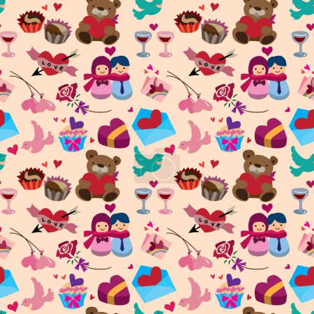 Illustration for Seamless pattern for valentine's day - Royalty Free Image