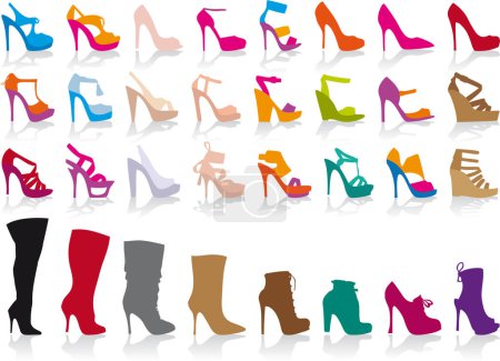 Illustration for Shoes collection illustration on white background - Royalty Free Image