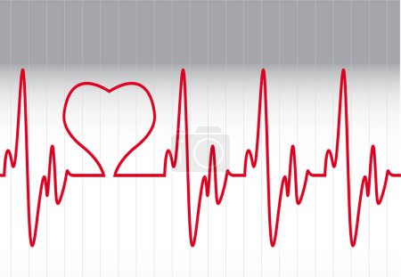 Illustration for Heart with heartbeat line. medical concept - Royalty Free Image
