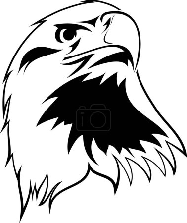 Téléchargez les illustrations : Illustration de la tête d'aigle sur blanc - en licence libre de droit