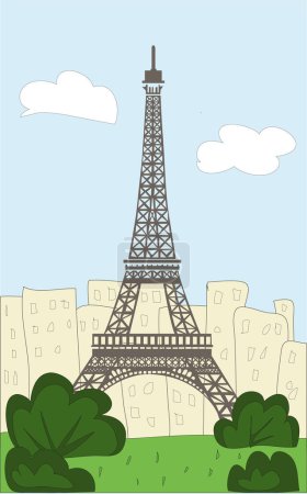 Ilustración de La torre eiffel de la ciudad - Imagen libre de derechos