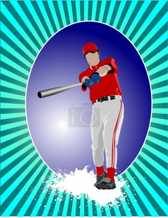 Foto de Vista del jugador de béisbol ilustración - Imagen libre de derechos