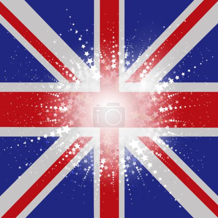 Téléchargez les illustrations : Toile de fond drapeau britannique étoilé - en licence libre de droit