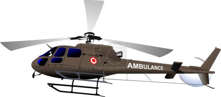 Téléchargez les illustrations : Hélicoptère sur fond blanc - en licence libre de droit