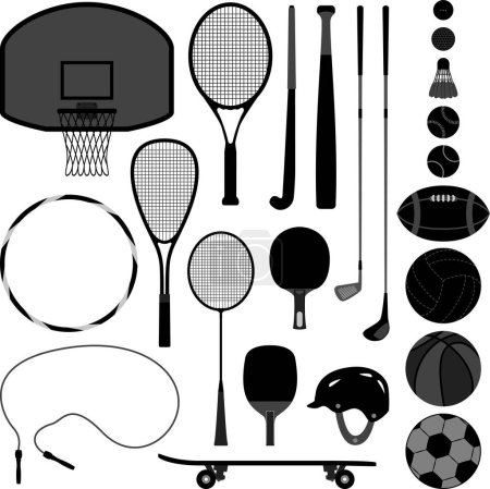 Illustration for Vector set of sports equipment - Royalty Free Image