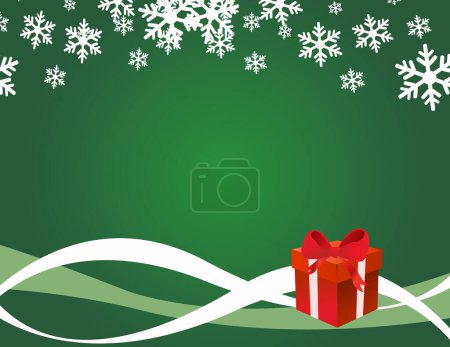 Illustration for Abstract christmas background with snowflakes and gift. vector - Royalty Free Image