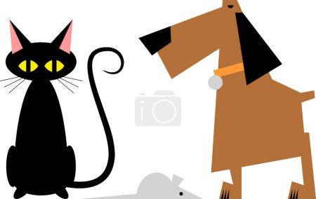 Ilustración de Ilustración de elementos para perros, gatos y ratones - Imagen libre de derechos