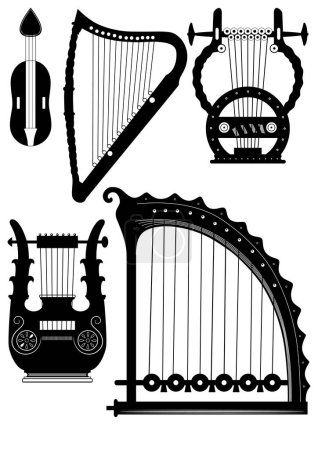 Téléchargez les illustrations : Différents types d'instruments de musique - en licence libre de droit