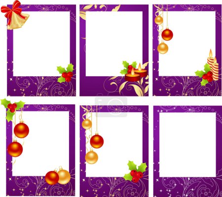 Illustration for Set of christmas banners with ornaments - Royalty Free Image