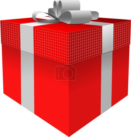 Illustration for Red gift with bow. vector illustration. - Royalty Free Image