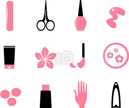 Illustration for Beauty and cosmetics icons set - Royalty Free Image