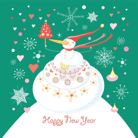 Illustration for Happy new year and xmas background. festive christmas card. vector illustration. - Royalty Free Image