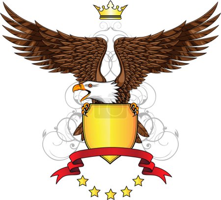 Ilustración de Emblema con escudo de armas - Imagen libre de derechos