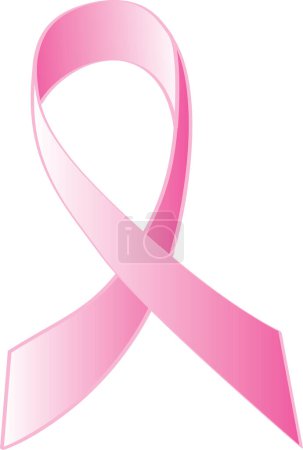 Ilustración de Cinta rosa, símbolo del cáncer de mama. ilustración aislada sobre fondo blanco - Imagen libre de derechos