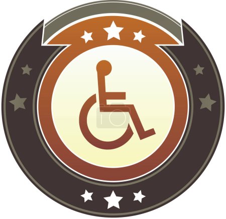 Téléchargez les illustrations : Handicapés en fauteuil roulant icône - en licence libre de droit