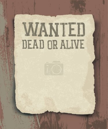 Illustration for Wanted concept. frame on the wooden wall - Royalty Free Image