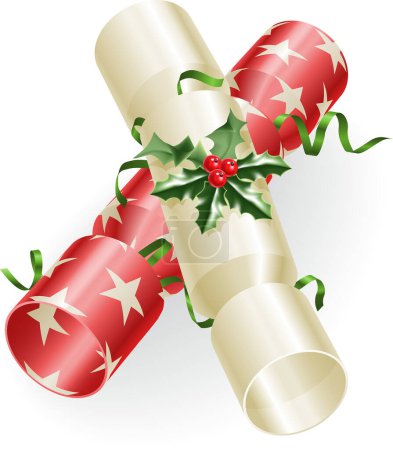 Téléchargez les illustrations : Décoration de Noël rouge et blanc avec ruban - en licence libre de droit