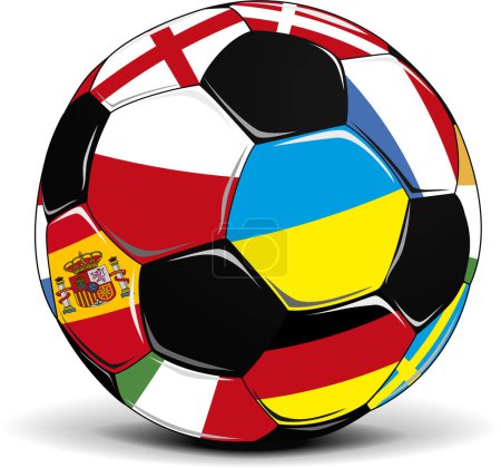 Illustration for Soccer football with flags - Royalty Free Image