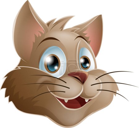 Téléchargez les illustrations : Illustration vectorielle d'un dessin animé mignon chat - en licence libre de droit