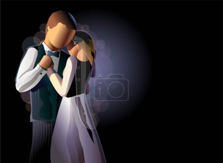 Téléchargez les illustrations : Silhouette de mariée et marié - en licence libre de droit
