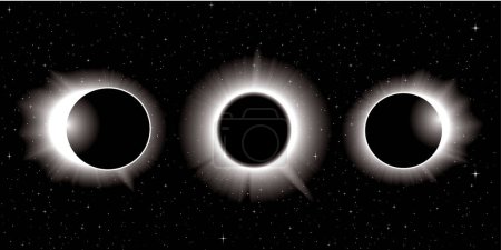 Téléchargez les illustrations : Éclipse solaire en arrière-plan spatial - en licence libre de droit