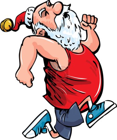 Illustration for Cartoon fat santa on white background - Royalty Free Image