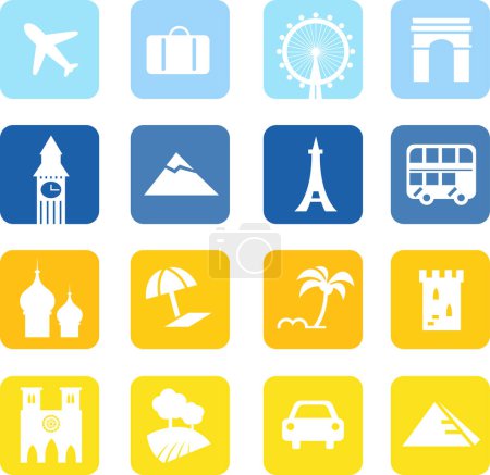 Illustration for Travel icons on white background. - Royalty Free Image