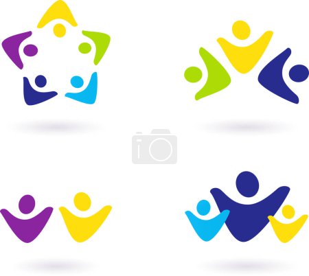 Téléchargez les illustrations : Modèle de conception de logo de personnes - en licence libre de droit