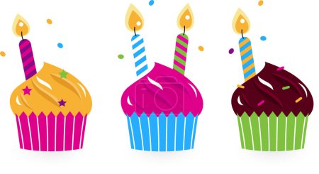 Illustration for Birthday cake with candles - Royalty Free Image