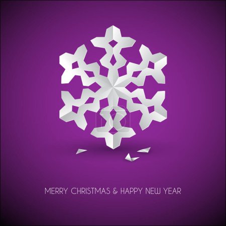 Illustration for Vector christmas greeting card with snowflake - Royalty Free Image