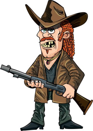 Illustration for Vector illustration of a cowboy with a gun - Royalty Free Image