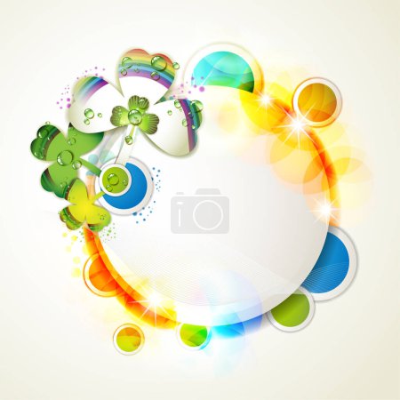 Ilustración de Vector de diseño floral con fondo colorido. - Imagen libre de derechos