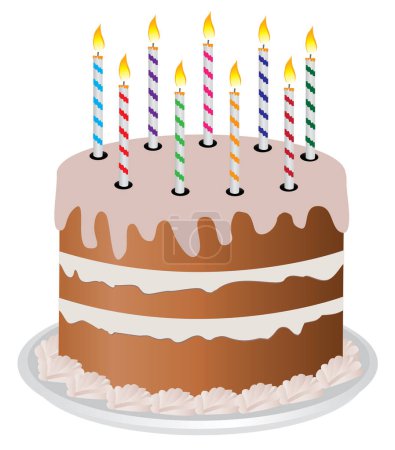 Illustration for Birthday cake on white background. - Royalty Free Image