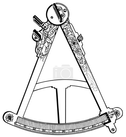 Illustration for Vintage style measure instrument on white - Royalty Free Image