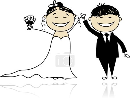 Illustration for Bride and groom during a wedding - Royalty Free Image