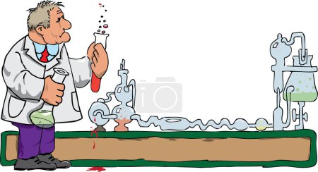 Illustration for Man doing a chemical test - Royalty Free Image